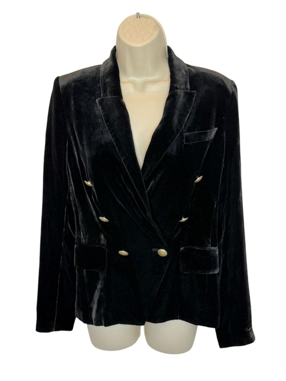 L’Agence Kenzie Velvet Blazer Jacket Black - Size 0 - Picture 2 of 11